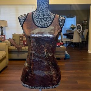 Sequin Pink & Black Charminb Charlie backless top